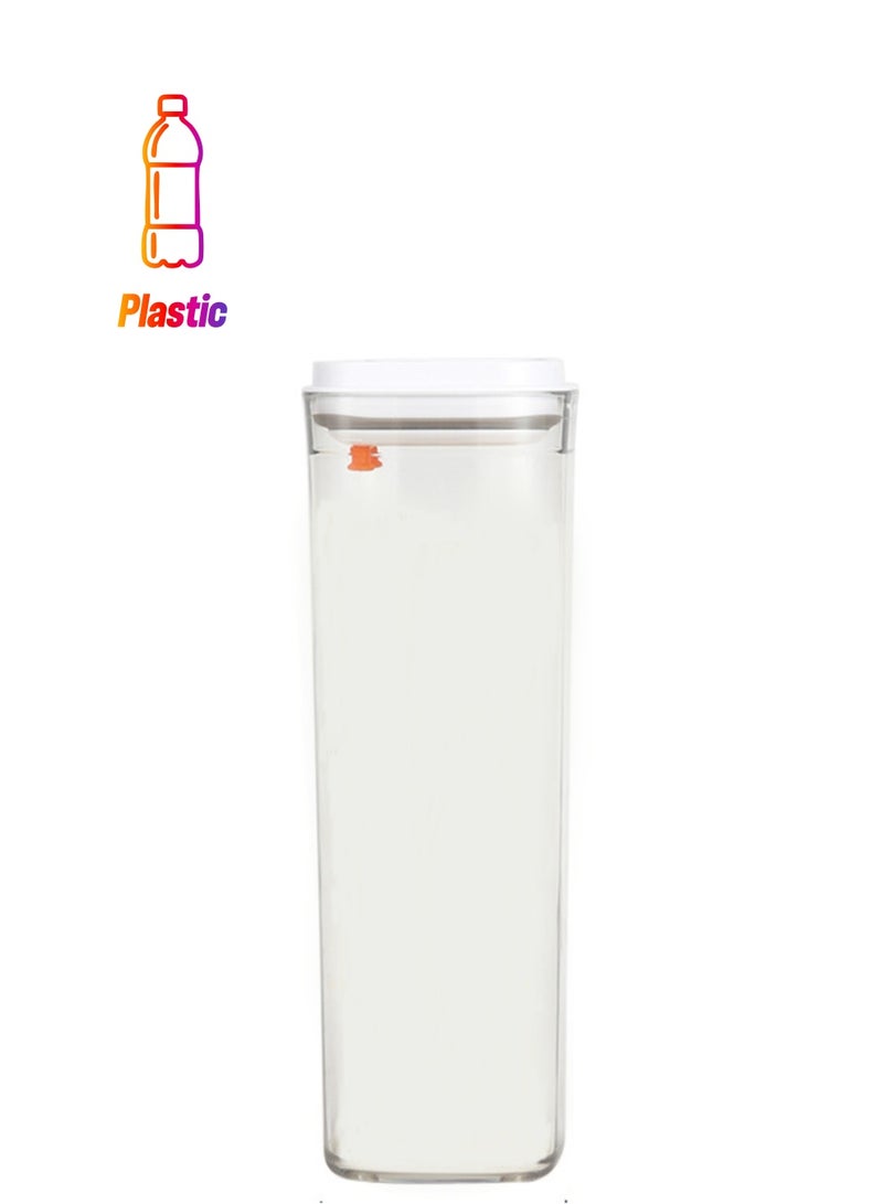 Square Push-type Storage Jar Sealed Jar Kitchen Grain Plastic Candy Jar Fruit Powder Box Transparent Storage Jar - Image 1